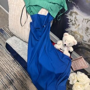 Forever 21 Green and Blue Midi Dress